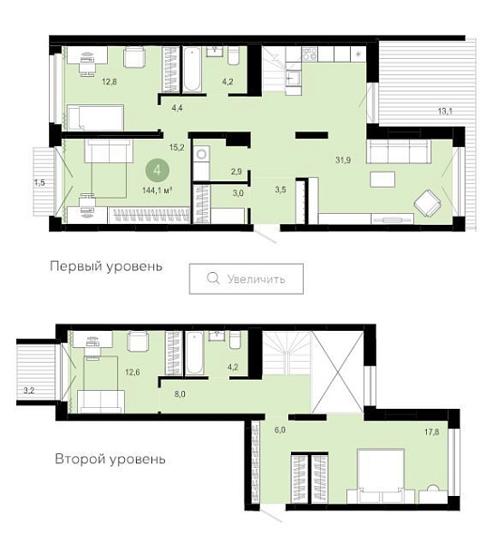 4-к квартира в новостройке, Газовиков, 